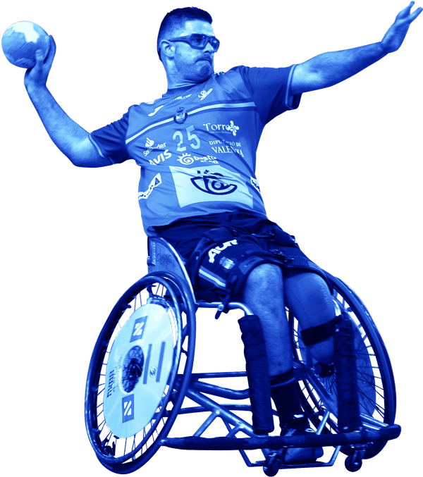 joueur de handball en fauteuil roulant