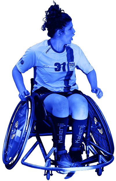 joueuse de handball en fauteuil roulant